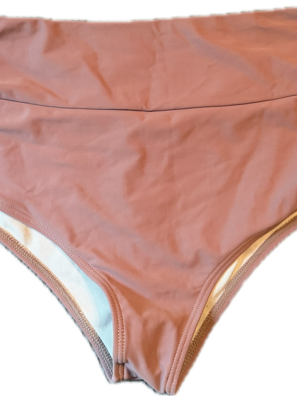SHEIN High-Waist Bikini Bottoms in Dusty Rose